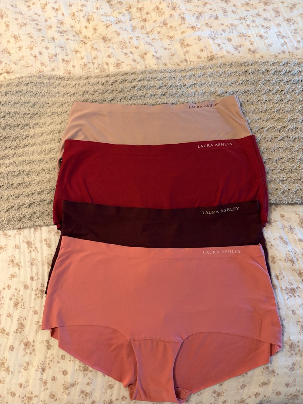 Laura Ashley Women's Seamless High-Waist Briefs - Assorted Rose & Burgundy